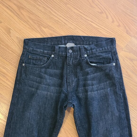 GIORGIO ARMANI EXCHANGE BLACK WASH SLIM STRAIGHT JEANS RIGID DENIM sz 31 R - Picture 3 of 7